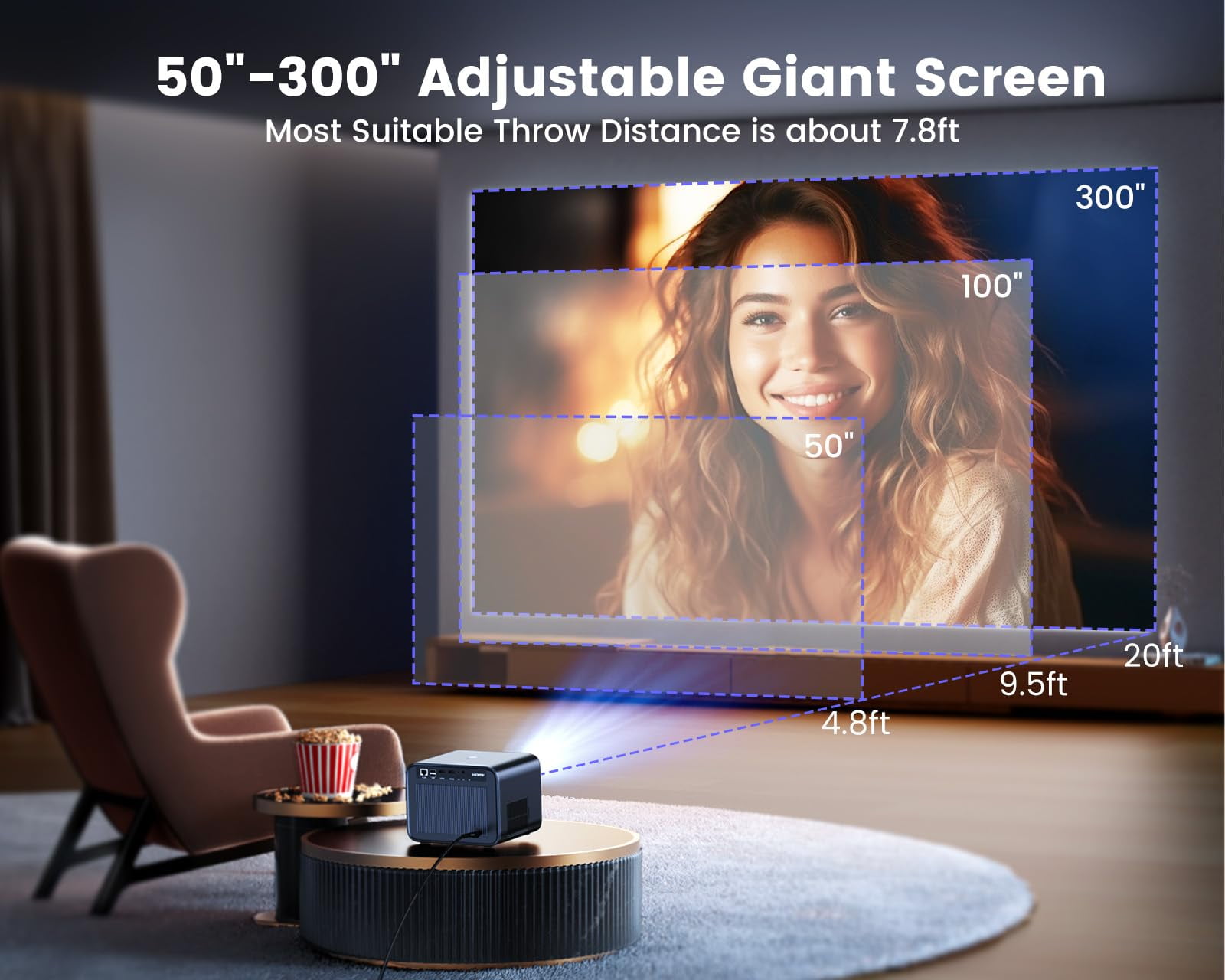 Proiettore 4K WiMiUS 700 ANSI - Autofocus, Netflix E Dolby Integrati, WiFi 6 E Bluetooth - Foto 5