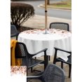 thumbnail image 5 of Outdoor Tablecloths with Umbrella Hole & Zipper, Brown Leaves 54x54 Inch Square Tablecloths, Summer Botanical Waterproof Table Cloth, Patio/Pool/Picnic Table Covers, 5 of 8