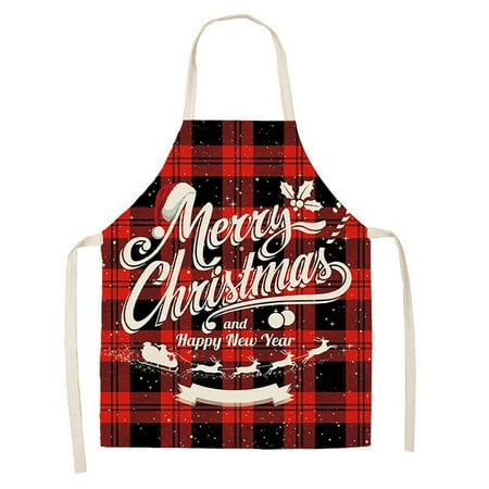 

Naioewe Apron With Pockets Christmas Kitchen Cooking Aprons Plaid Aprons Adjustable Buffalo Plaid Baking Apron