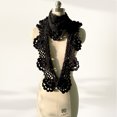 thumbnail image 4 of HJYCHN Women's Fashion Scarves Elegant Hand Floral Scarf Long Knitted Neck Warmer Soft Warm Decorative Scarfs for Women Black One Size, 4 of 5