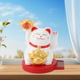 thumbnail image 4 of 3Inch Mini Lucky Cat, Solar Powered Maneki Neko Lucky Beckoning Cat with Rotating Base, Fortune Cat Feng Shui Decor for Home Office and Dash Board Decor, Lucky Money Cat, 4 of 7
