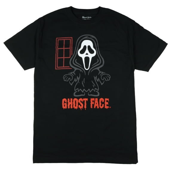 Ghost Face T-Shirt Men's Chibi Window Drip Short Sleeve Graphic Top