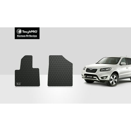 ToughPRO - HYUNDAI Santa Fe Two Front Mats - All Weather - Heavy Duty - Black Rubber - 2019 (Two Front (Best Tires For 2019 Hyundai Santa Fe)