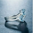 thumbnail image 5 of Lakshya Jewel LLC Women's Wedding Band Ring Heart Cut Blue Cubic Zirconia 14K White Gold Plated Silver, 5 of 5