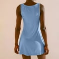 thumbnail image 6 of XuJwPNcy Summer Dresses Women Casual Sports Mini Dress Sleeveless Crewneck Solid Tank Dress Athletic Tunic Dress, 6 of 7