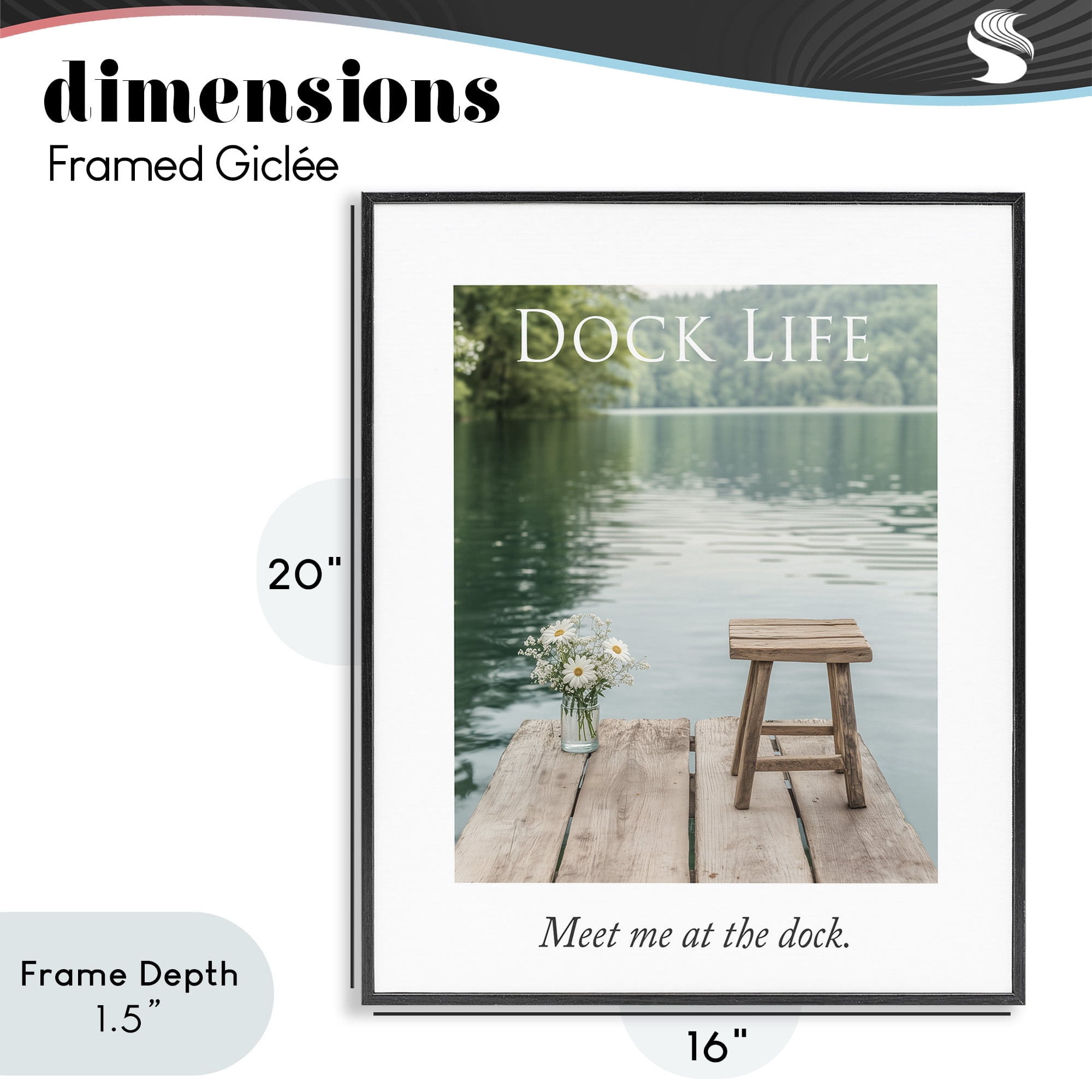 Stupell Industries Dock Life Calming Scenery Black Framed Giclee Art, design by A Barefoot Stylist