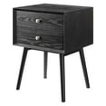 thumbnail image 1 of Nightstand Side End Table w/ USB, Wood, Black, Modern Contemporary Urban Design, Bedroom Master Guest Suite Living Room, 1 of 9