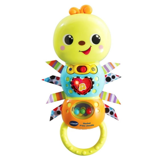 VTech Rattle-Pillar™ - Light-Up Sensory Baby Rattle with Motion & Music - French Version