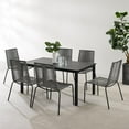 thumbnail image 4 of Crosley Furniture Fenton 7-Piece Modern Wicker Rattan Dining Furniture Sets Gray, 4 of 5