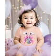 thumbnail image 3 of Disco Bunny Easter Shirt for Girls Fluffy Rabbit Ears and Pink Coquette Bow Graphic Tee Peach Shirt Youth Large, 3 of 4