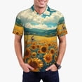 thumbnail image 1 of KLL Polo de Golf à Manches Courtes pour Hommes, Imprimé Tournesol, Style Vélo, Mode Été, TG, 1 of 6