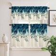 thumbnail image 6 of Peacock Feather Curtain Valances Set Teal Blue Green Leaf Abstract Kitchen Curtains 36&nbsp;inch Length Rod Pocket Valance and Tiers 3 Piece Set Small Bedroom Bathroom Laundry Decor, 6 of 9