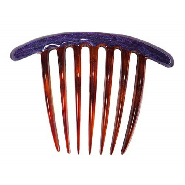 CARAVAN 20851 CaravanToertoise Shell French Twist Comb Made in France decorated with Purple Epoxy
