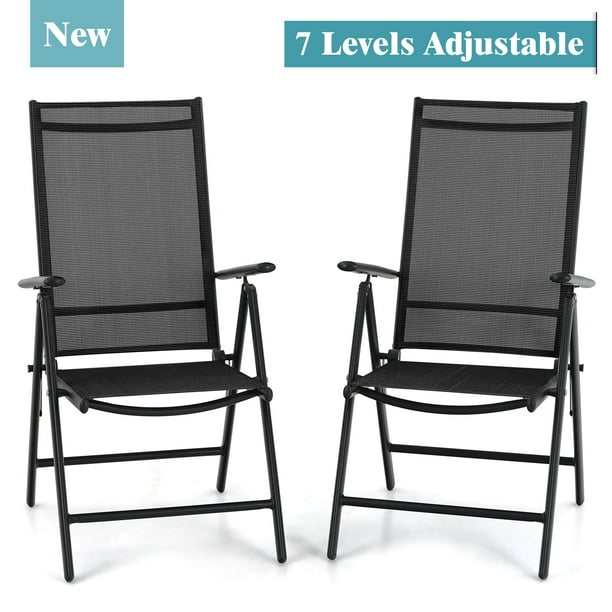 MF Studio 2pcs Patio Outdoor Reclining Chairs Aluminum Frame Outdoor