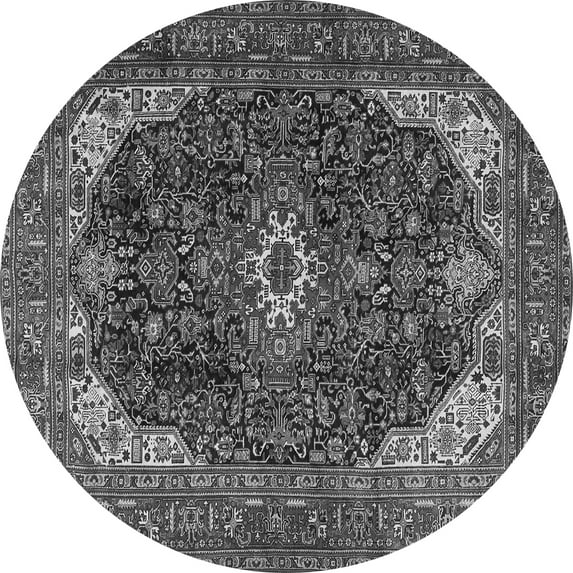 Ahgly Company Indoor Round Medallion Gray Traditional Area Rugs, 3' Round