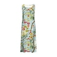 thumbnail image 4 of Viikei Womens Dresses Plus Size Clearance Sales,New Women's Sleeveless and Linen Round Neck Printed Long Dress Light Blue XXL, 4 of 5