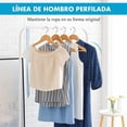 thumbnail image 3 of Ganchos de Madera para Ropa, Caja 50 Piezas, para Vestidos, Camisas, Pantalones, Barnizados, Alta Resistencia, Cromados, Giratorio, Largo 44.5 cm x Alto 23 cm, 3 of 9