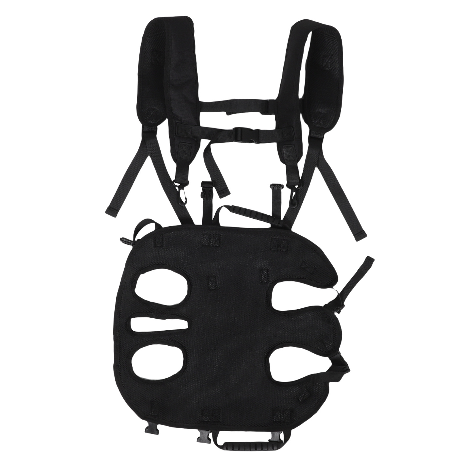 Supvox Black Lightweight Dog Backpack Carrier with Breathable Mesh and Safety Buckles for Outdoor Travel and Hiking