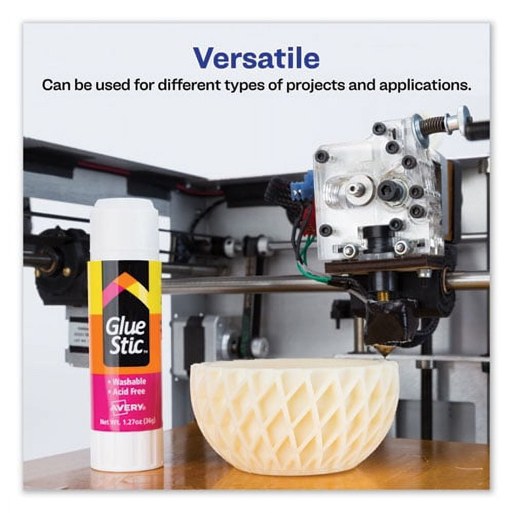 Permanent Glue Stic, 1.27 Oz, Applies White, Dries Clear | Bundle of 10 Each