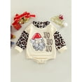thumbnail image 2 of Qiylii Baby Girl Boys Christmas Romper, Long Sleeve Round Neck Letters Santa / Hat Print Loose Short Jumpsuit,0-18M, 2 of 8