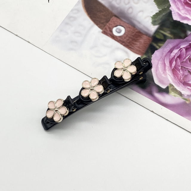 Xihbxyly Pinza de Resina para El Cabello, Horquilla con Forma de Flor, Diseño de Doble Clip, Herramienta para Ordenar El Cabello, Elegante Pasador para Sujetar La Cola de Caballo, Ideal para Bodas, F