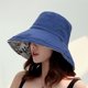 thumbnail image 1 of Sombrero de pescador reversible de lino y algodón para mujer con ala ancha plegable y correa para la barbilla XianweiShao 8390614489691, 1 of 1