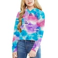 thumbnail image 2 of shqvo Cropped Hoodie for Girls Tie Dye Pullover Sweatshirts Girls Long Sleeve Hooded Sweater Shirts Back to School for Kids Girls Fall Clothes 3-12 Years, 2 of 4