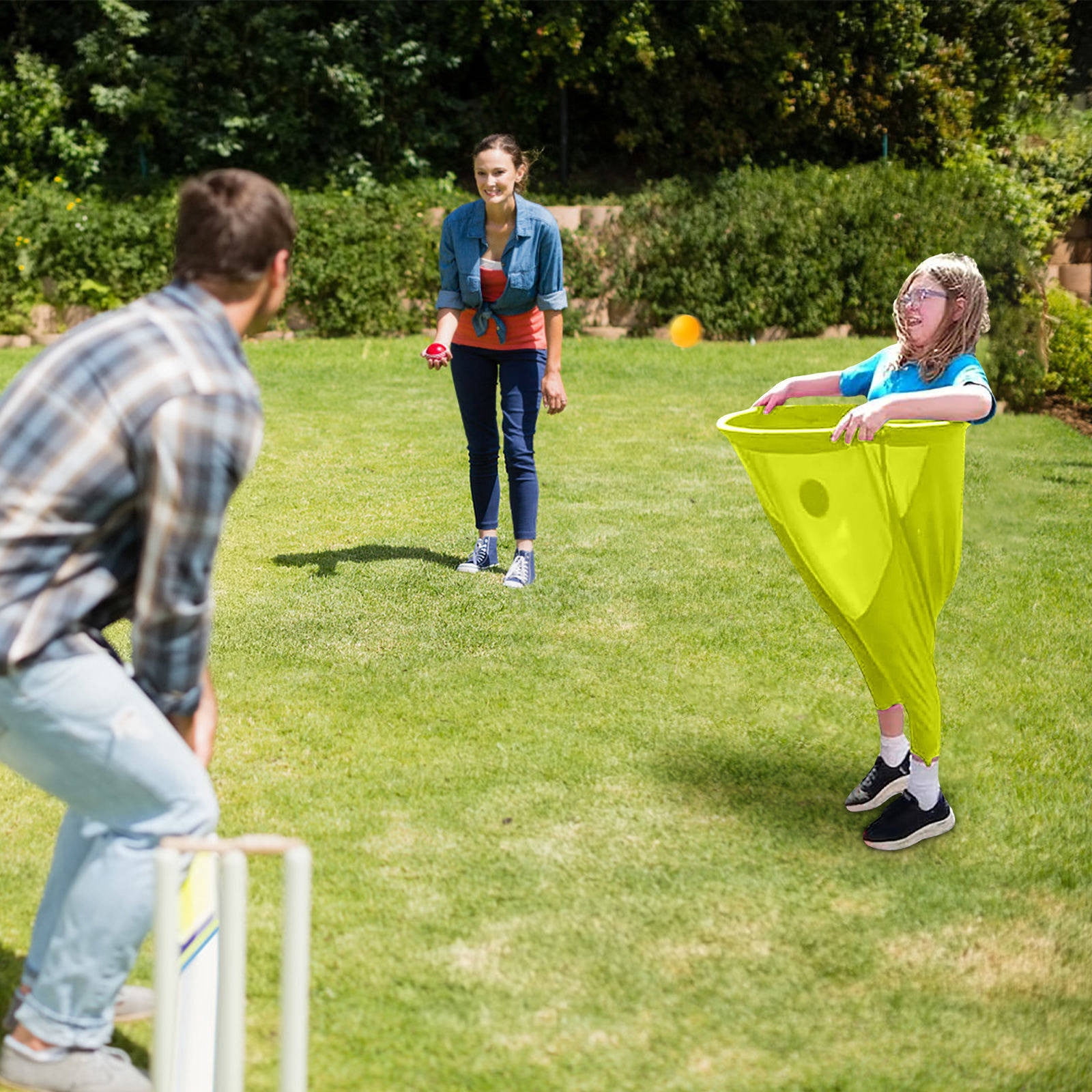 Granny Pants Yard Game, Granny Pants Outdoor Game for Adults, Giant Outdoor Games Recreational Tossing, Team Relay Game with Bouncy Ball Party Granny Pants Game Set-1 Yellow