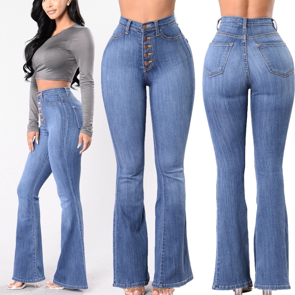 women-vintage-high-waist-flared-bell-bottom-jeans-trendy-light-denim-70s-pants-walmart-canada