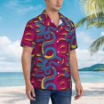 thumbnail image 4 of Haiem Colorful Snake Printed Hawaiian Shirt for Men - Men’s Casual Beach Summer Shirts - Stretch Fabric with Modern Fit-X-Large, 4 of 7