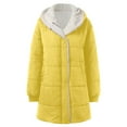 thumbnail image 5 of adviicd Womens Winter Long Coats Teddy Fleece Lined Jacket Plus Size Warm Thicken Hooded Windproof Quilted Puffer Jackets (Yellow, L), 5 of 6