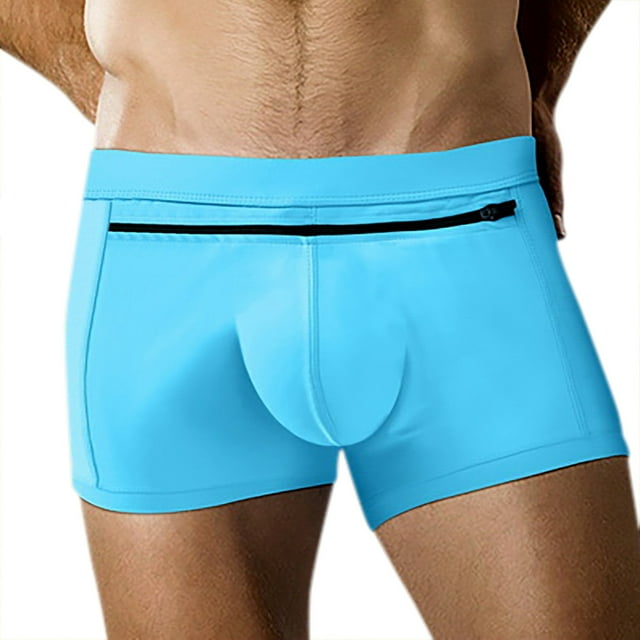 Men's Swim Shorts with Front Pocket Zipper Design for Beach and Pool - Classic Men's Bathing Suit with Back Pocket Travel Ready Fit and Quick-Dry Fabric