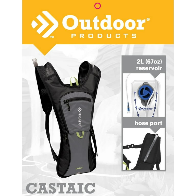 Outdoor Products Castaic 2 Ltr Hydration Pack, with 2-Liter Reservoir,  Unisex, Black 