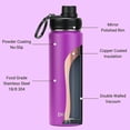 thumbnail image 5 of Drinco Water Bottle Double Wall Vacuum Insulated Stainless Steel, 22oz Deep Purple, 5 of 5