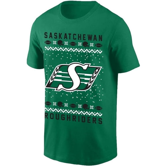 CFL Saskatchewan Roughriders Xmas Design Forest-Green X-Large T-Shirt