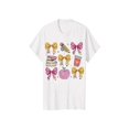 thumbnail image 1 of Teacher Cute Pink Bow Pattern Printed T-shirt-Casual round Neck Short Sleeves Top-Womens Clothing-Suitable for all Seasons, 1 of 6