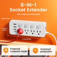 thumbnail image 3 of 12-in-1 Surge Protection Power Socket, 4 AC Outlets + 4 USB 1 USB‑C + 4 Independent On，Off Switches, Multi-Port Extension Cord, for Home Office Workstation, 3 of 10