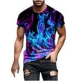 thumbnail image 2 of Njoeus Graphic Tees Men, Mens Undershirts Shirts for Men Cool 3D Flame Print Funny Graphic Tee Shirt Summer Casual Short Sleeve Shirts Tops Workout Tops On Clearance, 2 of 5