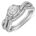 thumbnail image 2 of 2 Carat Round Diamond Infinity Wedding Ring Set in White Gold for Her, 2 of 3