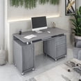 thumbnail image 2 of Techni Mobili Complete Adult Computer Workstation with Cabinet and Drawers, 30" H, Gray RTA-4985-GRY, 2 of 13