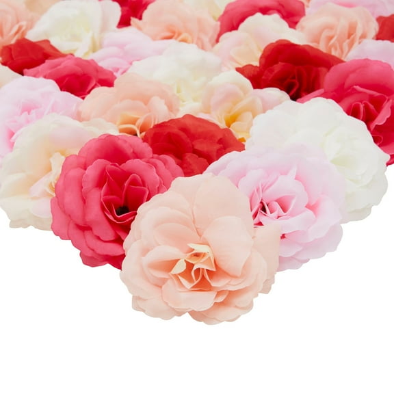 Juvale Silk Artificial Flowers for Decoration 60-Pack - Mini 3 in Heads, 6 Colors - Reusable Artificial Roses & Foam Flowers for Crafts & Wedding Decor