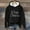 Black, variant on Hatchima Oversized Hooded Cardigans for Women,Women's Casual Printed Round Neck Long Sleeved Top,Loose Hooded Sweatshirts