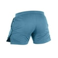 thumbnail image 4 of Huresd Men's Athletic Shorts Gym Workout Short Shorts Casual Shorts Running Bodybuilding 5 Inch Inseam Shorts Blue M, 4 of 6