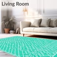 thumbnail image 2 of ODIKA 4' x 6' Machine Washable Non-Slip Area Rug, Geometric diamond High Traffic Rug, Green, 582700, 2 of 7