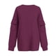 thumbnail image 5 of Sudadera Sentuca para mujer, lisa, informal, con cuello redondo, holgada, de manga larga, 5 of 6