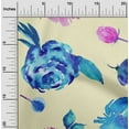 thumbnail image 1 of oneOone Organic Cotton Voile Fabric Flower & Leaves Watercolor Print Fabric By The Yard 42 Inch Wide, 1 of 4