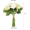 thumbnail image 4 of 2pcs Artificial Flowers Roses (1-green With White, 2 Bouquet), 4 of 4
