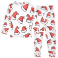 thumbnail image 2 of FORMRS Long Sleeve Top and Pants Pajama Set for Niños 2-Piece Sleepwear, Sizes 18M-8Y, Santa Hats Pattern, 2 of 6