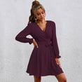 thumbnail image 3 of Vestido de cóctel elegante para mujer, vestido festivo de manga larga con corte en A y largo hasta la rodilla, 3 of 6
