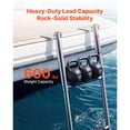 thumbnail image 4 of KFFKFF 3-Step Stainless Steel Telescoping Boat Ladder, Folding Swim Deck Ladder with Wide Non-Slip Steps, 600 lbs Weight Capacity, Ideal for Rear Entry on Boats, Yachts, and Pontoons, 4 of 9